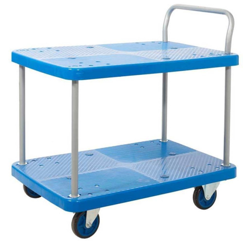 BLUE TWO TIER TROLLEY