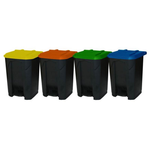 GREY PEDAL BIN WITH BLUE LID - 30L