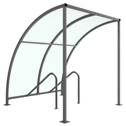VS1 CYCLE SHELTER - 2 METRE - CLEAR PETG ROOF