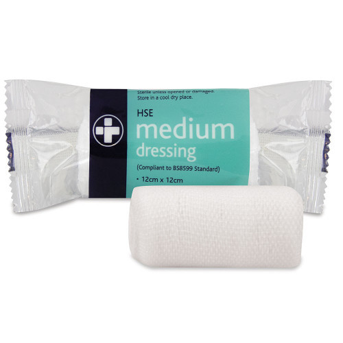 MEDIUM HSE DRESSING 12CM X 12CM UNBOXED