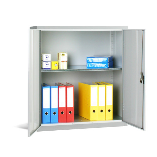 SMALL DOUBLE DOOR CUPBOARD + SHELF-GREY (1000x915x457)