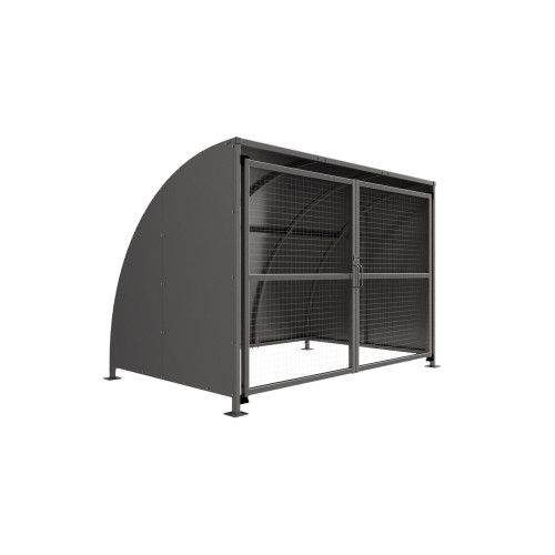 STRATFORD SHELTER WITH MESH GATES - 3 METRE GALVANISED CLADDING