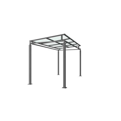 BEDFORD SMOKING/CYCLE SHELTER - 4 METRE - CLEAR PETG ROOF