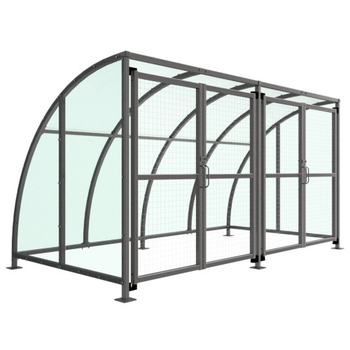 STRATFORD SHELTER WITH MESH GATES - 4 METRE PET G ROOF