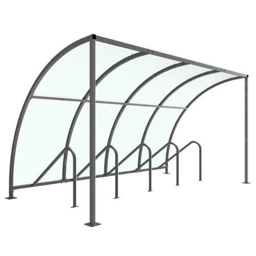 VS1 CYCLE SHELTER - 4 METRE - CLEAR PETG ROOF