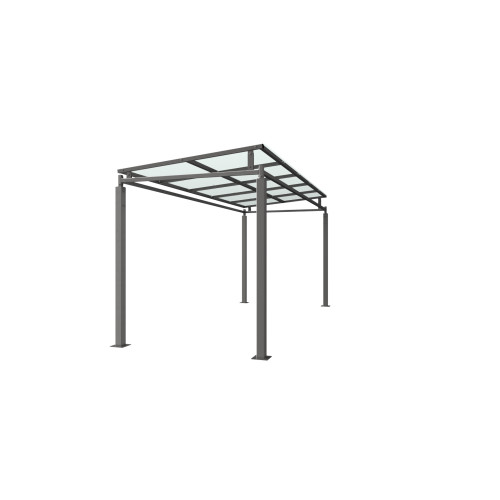 BEDFORD SMOKING/CYCLE SHELTER - 5 METRE - CLEAR PETG ROOF