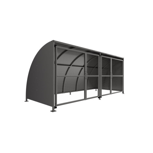 STRATFORD SHELTER WITH MESH GATES - 5 METRE GALVANISED CLADDING