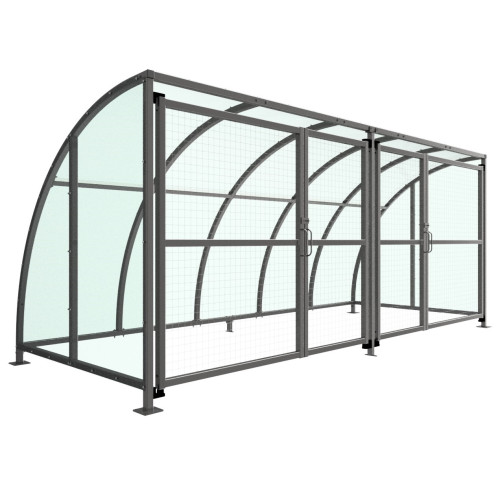 STRATFORD SHELTER WITH MESH GATES - 5 METRE PET G ROOF