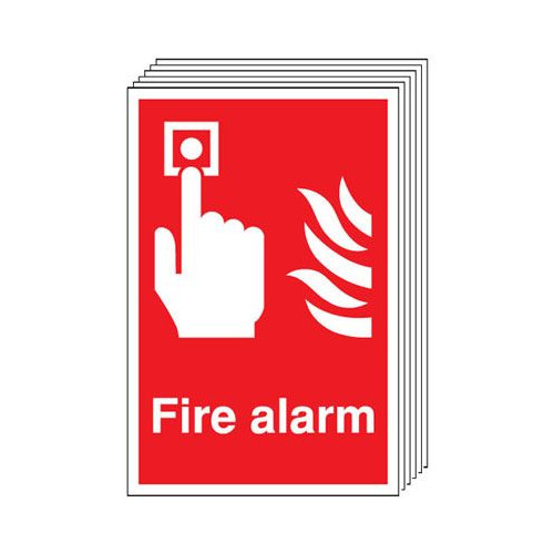 210X148MM FIRE ALARM - RIGID PK OF 6