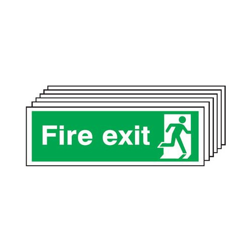 150X300MM FIRE EXIT RUNNING MAN RIGHT - RIGID PK OF 6