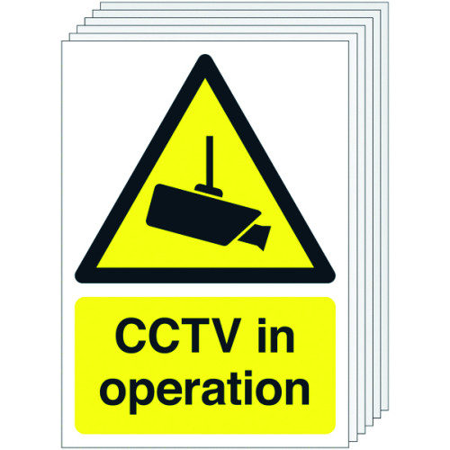 210X148MM CCTV IN OPERATION - RIGID PK OF 6