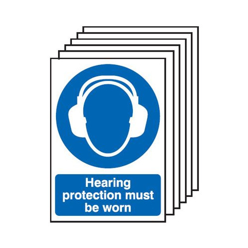 210X148MM HEARING PROTECTION MUST BE WORN - RIGID PK OF 6