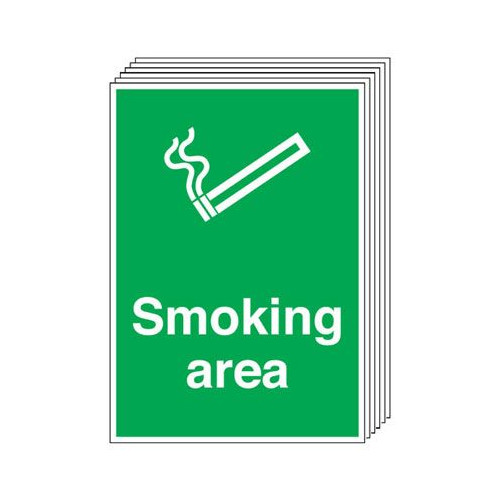 210X148MM SMOKING AREA - RIGID PK OF 6