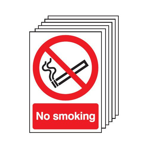 210X148MM NO SMOKING - RIGID PK OF 6