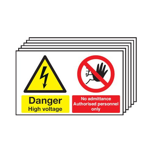 DANGER HIGH VOLTAGE NO ADMITTANCE AUTHORISED PERSONNEL ONLY (PK/6)