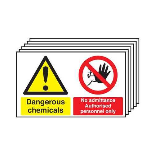 DANGEROUS CHEMICALS NO ADMITTANCE AUTHORISED PERSONNEL ONLY (PK/6)