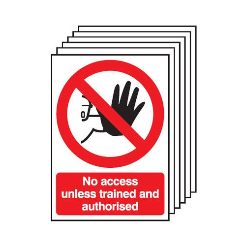 210X148MM NO ACCESS UNLESS TRAINED AND AUTHORISED - RIGID PK OF 6
