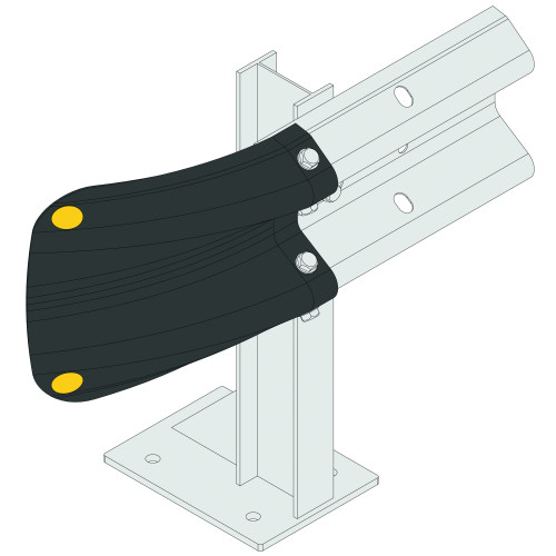 ARMCO FISHTAIL SAFETY END - BLACK