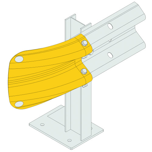 ARMCO FISHTAIL SAFETY END - YELLOW