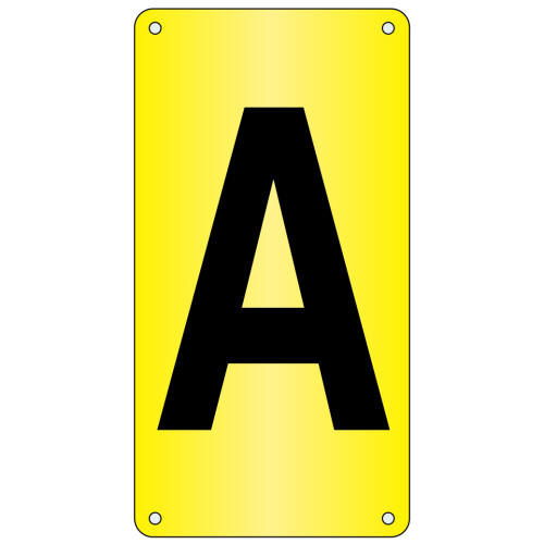 AISLE & BAY I.D. MARKER- YELLOW - STYRENE - H.343 X W.660MM - 1 CHARACTER