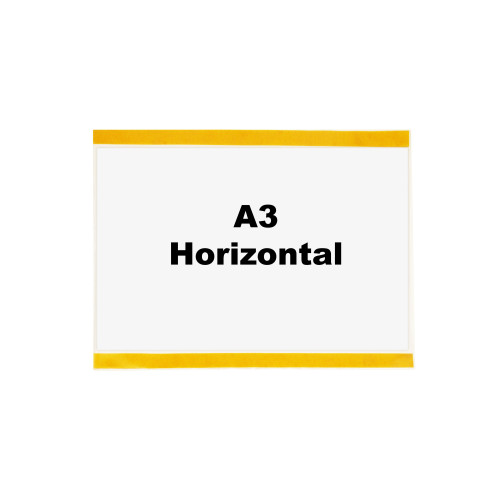 INDUSTRIAL STRENGTH CLEAR POCKET - SELF-ADHESIVE - H.316 X W.436MM - A3 HORIZONTAL - PACK OF 10