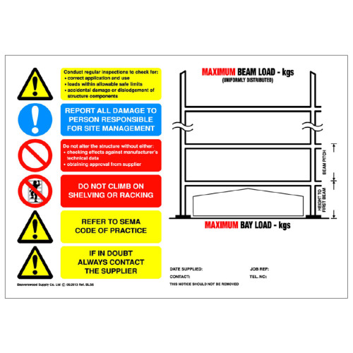 WEIGHT LOAD IDENTIFICATION - LANDSCAPE RACKING WEIGHT LOAD - H.297 X W.420MM