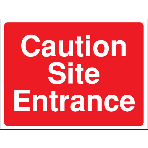 300X400MM CAUTION SITE ENTRANCE CONSTRUCTION SIGN - RIGID
