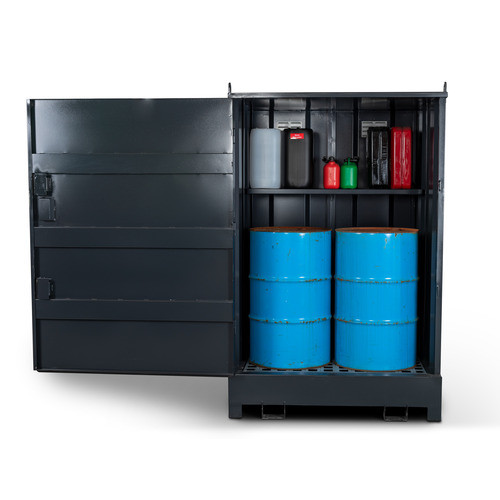 ARMORGARD 4 DRUM ENCL DRUMBANK - WITH SHELF