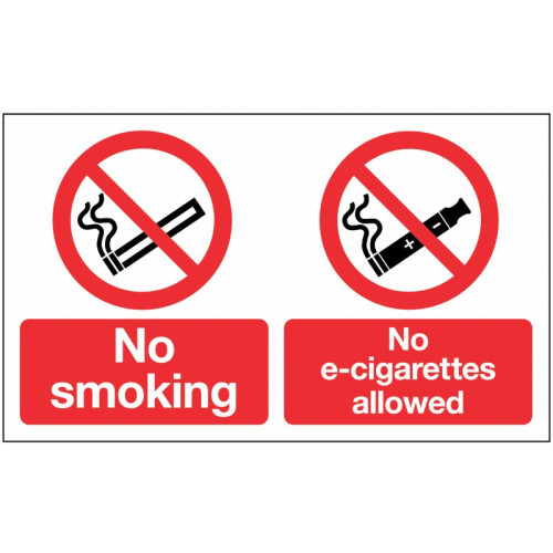 300X500MM NO SMOKING NO E-CIGARETTES ALLOWED - RIGID