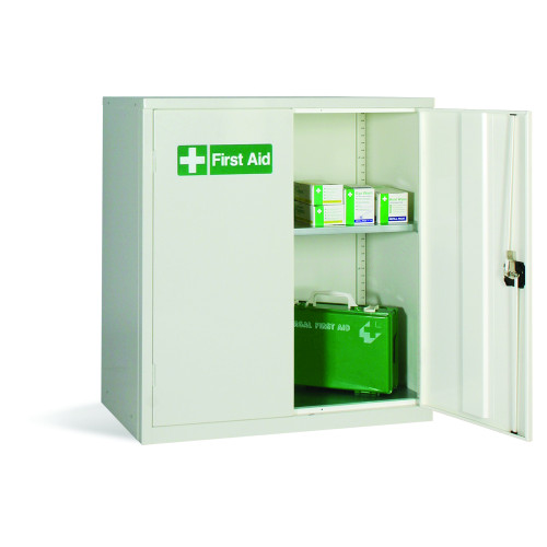 FIRST AID DOUBLE DOOR CABINET 1 SHELF-GREY (1000x915x457)