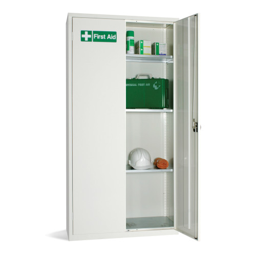 FIRST AID DOUBLE DOOR CABINET 3 SHELVES-GREY (1830x915x457)