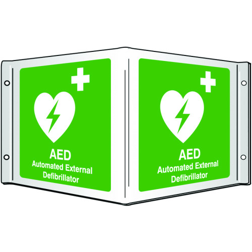 AED AUTOMATE EXTERNAL DEFIBRILLATOR PROJECTING 3D SIGN