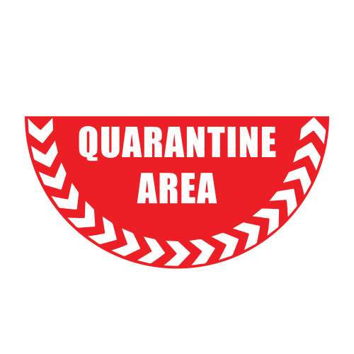 FLOOR GRAPHIC MARKERS - HALF CIRCLE - W.750 - QUARANTINE AREA