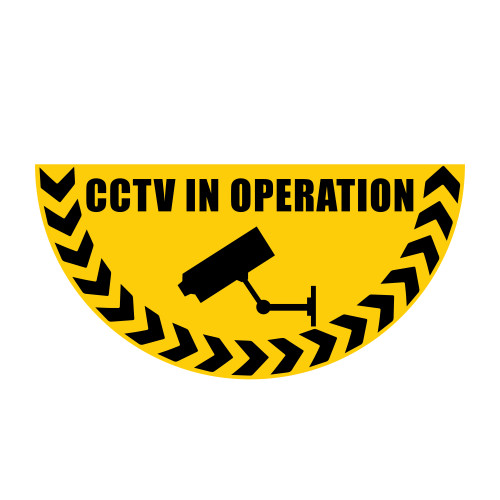 FLOOR GRAPHIC MARKERS - HALF CIRCLE - W.750 - CCTV IN OPERATION