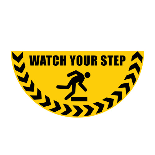 FLOOR GRAPHIC MARKERS - HALF CIRCLE - W.750 - WATCH YOUR STEP