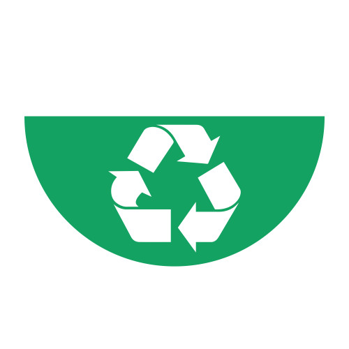 FLOOR GRAPHIC MARKERS - HALF CIRCLE - W.750 - RECYCLING SYMBOL
