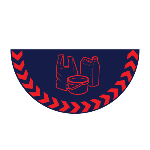 FLOOR GRAPHIC MARKERS - HALF CIRCLE - W.750 - PLASTIC SYMBOL