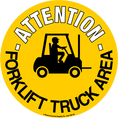FLOOR GRAPHIC MARKERS - 430MM DIA. - FORKLIFT TRUCK AREA