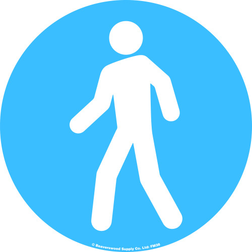 FLOOR GRAPHIC MARKERS WITHOUT TEXT - 430MM DIA. - WALKING MAN