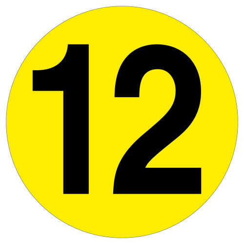 FLOOR IDENTIFICATION MARKER - NUMBER 12 - 190MM DIA