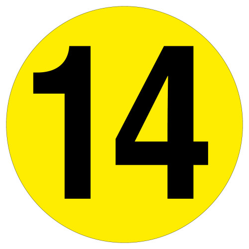 FLOOR IDENTIFICATION MARKER - NUMBER 14 - 190MM DIA