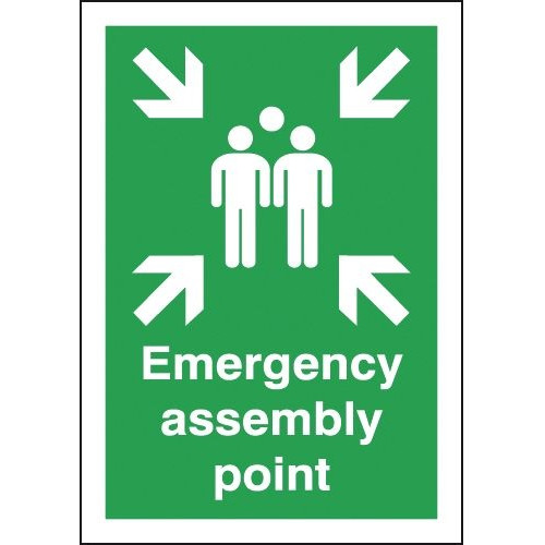 297X210MM EMERGENCY ASSEMBLY POINT - SELF ADHESIVE