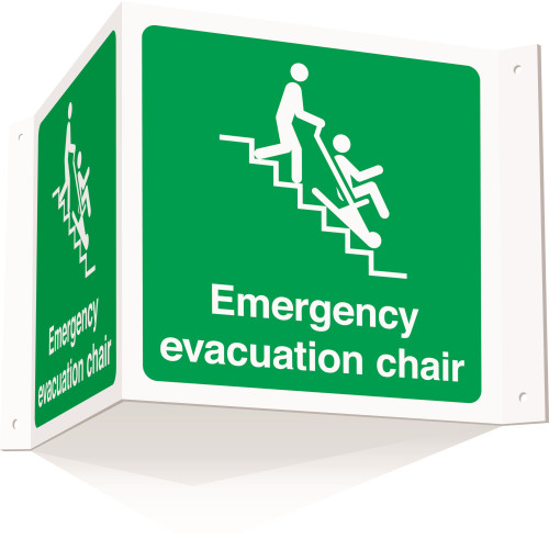 EMERGENCY EVACUATION CHAIR PROJECTING 3D SIGN