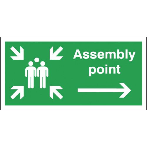 150X300MM ASSEMBLY POINT ARROW RIGHT - RIGID