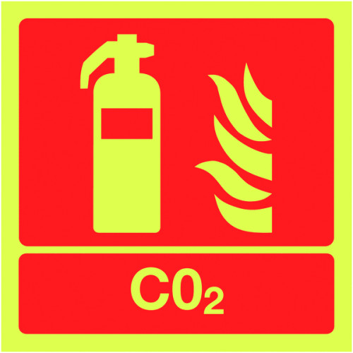 100X100MM CO2 EXTINGUISHER - NITE GLO RIGID
