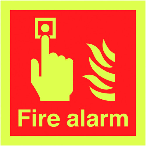 150X150MM FIRE ALARM - NITE GLO RIGID