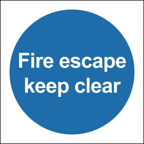 100X100MM FIRE ESCAPE KEEP CLEAR - RIGID