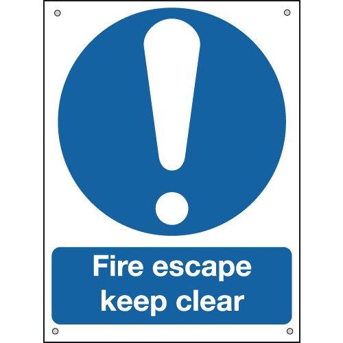 FIRE ESCAPE KEEP CLEAR - ALUMINIUM