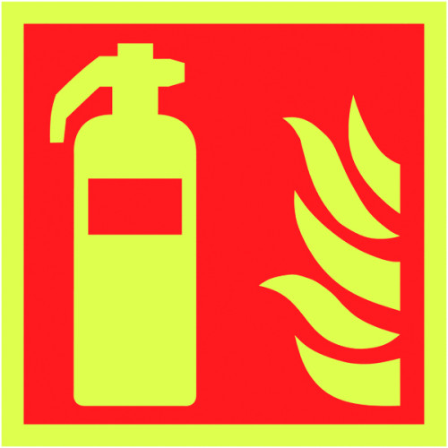 150X150MM FIRE EXTINGUISHER SYMBOL - NITE GLO RIGID