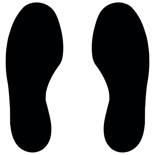 FLOOR SIGNALS - FEET - H.300 X W.100 - PACK OF 10 - (5 RIGHT, 5 LEFT) - BLACK